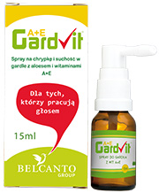 Gardvit spray na suche gardło z witaminami A+E i aloesem  opakowanie